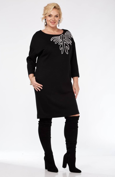 Трикотажное платье SVT-fashion 587 черный
