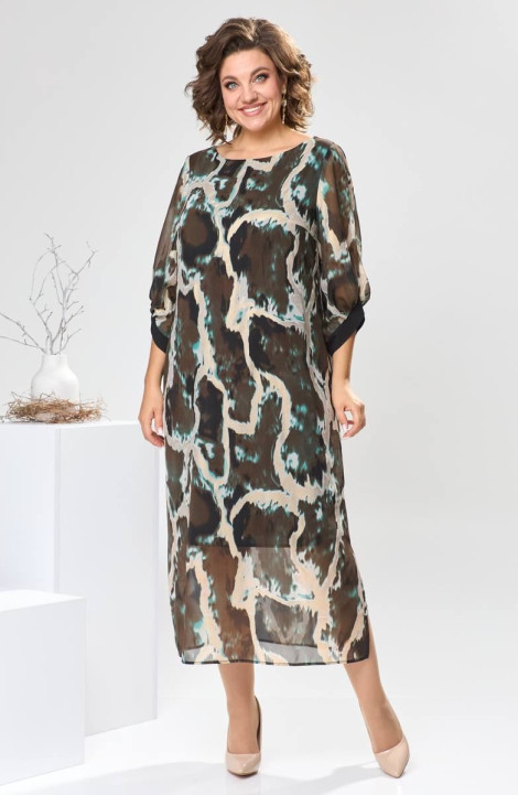 Шифоновое платье Romanovich Style 1-2442 коричневый