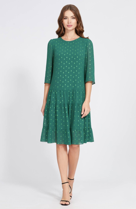 Шифоновое платье Bazalini 4842 зеленый