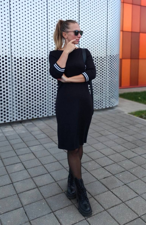 Трикотажное платье S. Veles 63-171 черный