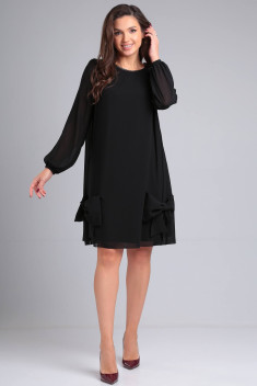 Шифоновое платье LeNata 16364 черный