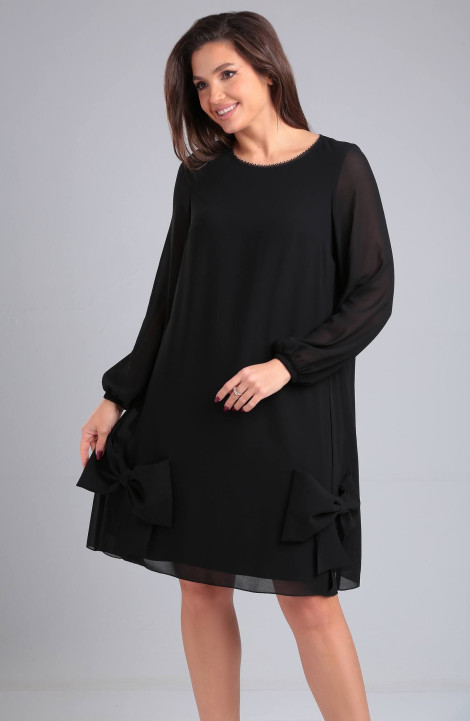 Шифоновое платье LeNata 16364 черный