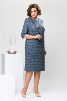 Трикотажное платье Romanovich Style 1-2639 синий_меланж
