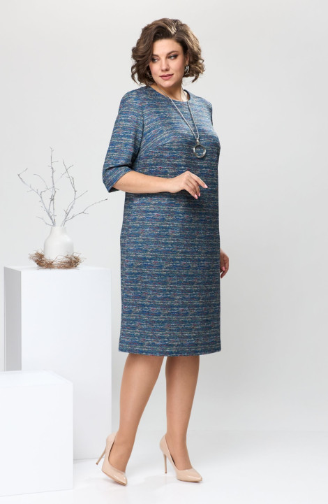 Трикотажное платье Romanovich Style 1-2639 синий_меланж