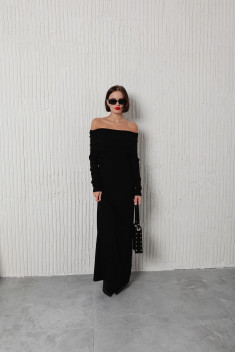 Трикотажное платье Krasa М370-24 черный