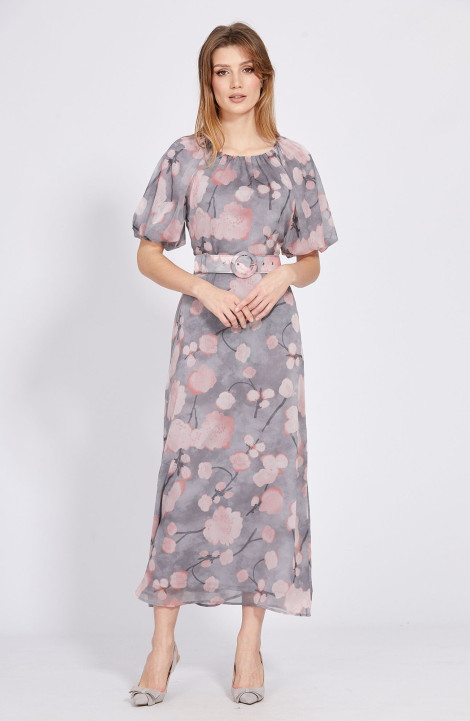 Платье EOLA 2584 серый-розовый