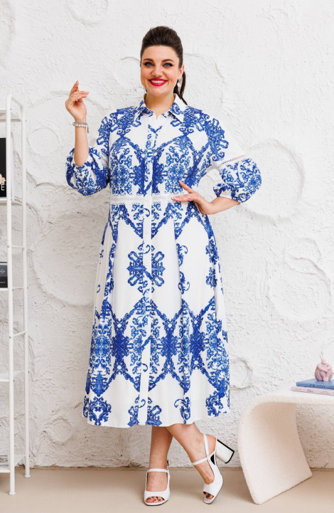 Платье Romanovich Style 1-2660 белый/василек