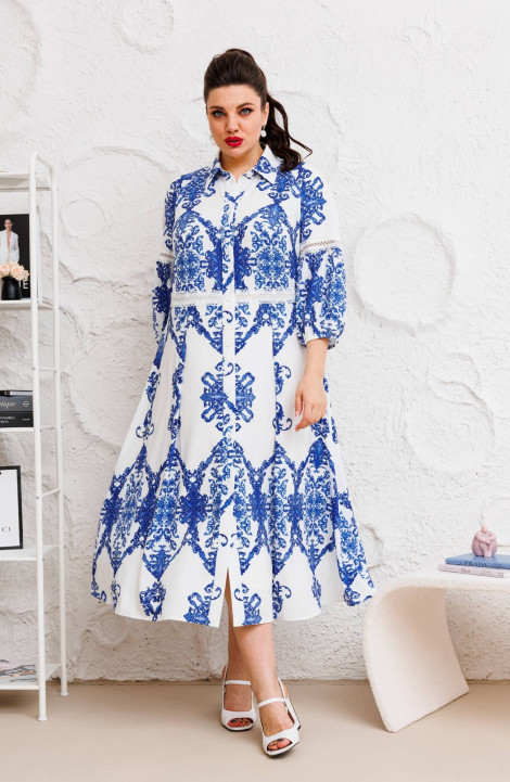 Платье Romanovich Style 1-2660 белый/василек