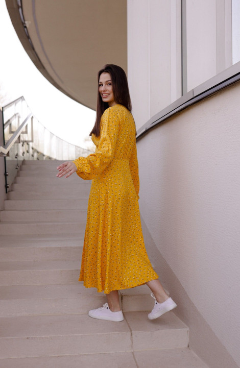 Платье Krasa М299-24 желтый_в_цветы