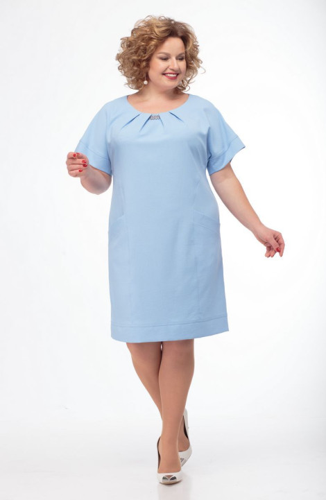 Хлопковое платье Anelli 301 голубой