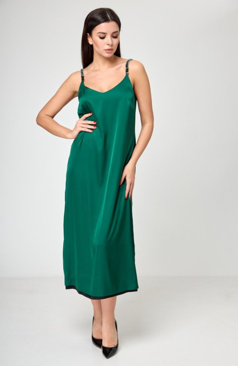 Платье Anelli 1180 черно-зеленый