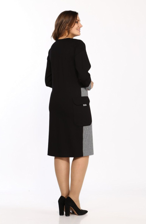 Трикотажное платье Lady Style Classic 2458 черный-серый
