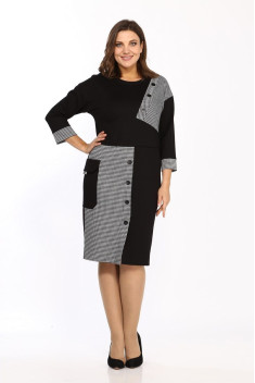 Трикотажное платье Lady Style Classic 2458 черный-серый