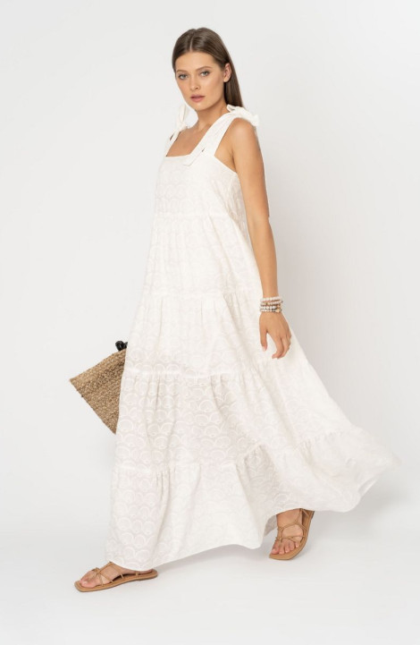 Хлопковое платье Elema 5К-11866-1-170 белый