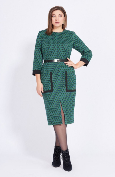 Трикотажное платье Милора-стиль 1042 зеленый