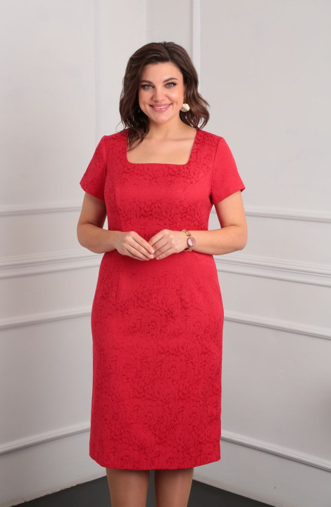 Хлопковое платье Lady Line 530 красный
