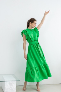 Льняное платье Atelero 1067 зеленый