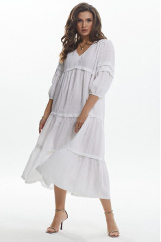 Льняное платье MALI 422-065 белый
