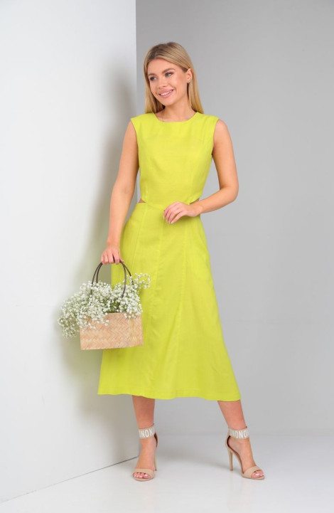 Льняное платье Andrea Fashion 4 лимонный