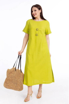 Льняное платье Daloria 1975 оливковый