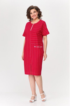 Льняное платье Милора-стиль 1110 красный