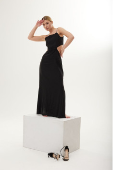 Льняное платье DAVA 147 черный