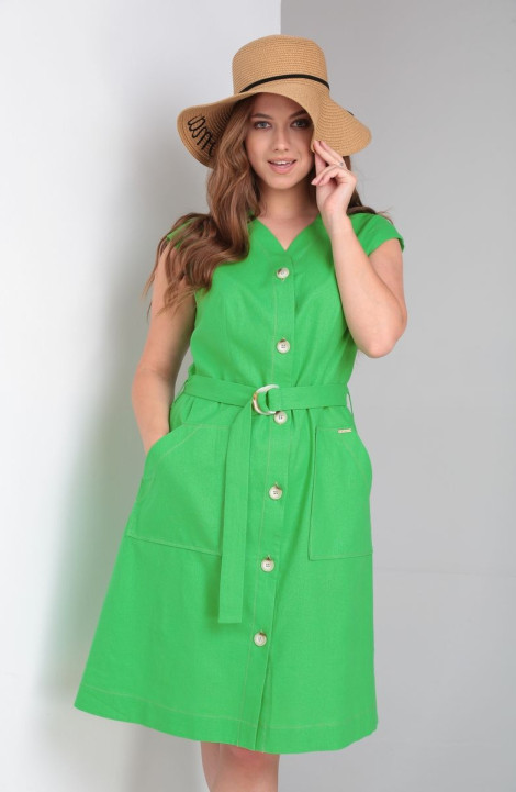 Льняное платье Andrea Fashion 8 зеленый