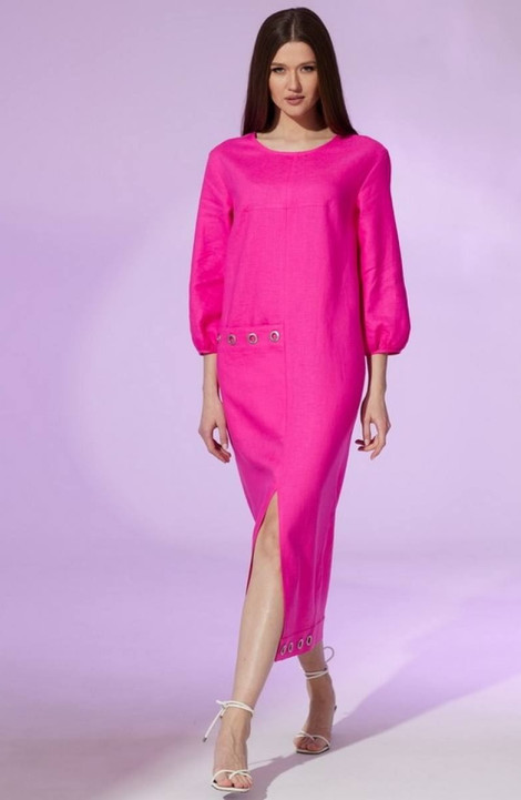 Льняное платье Faufilure С1445 розовый