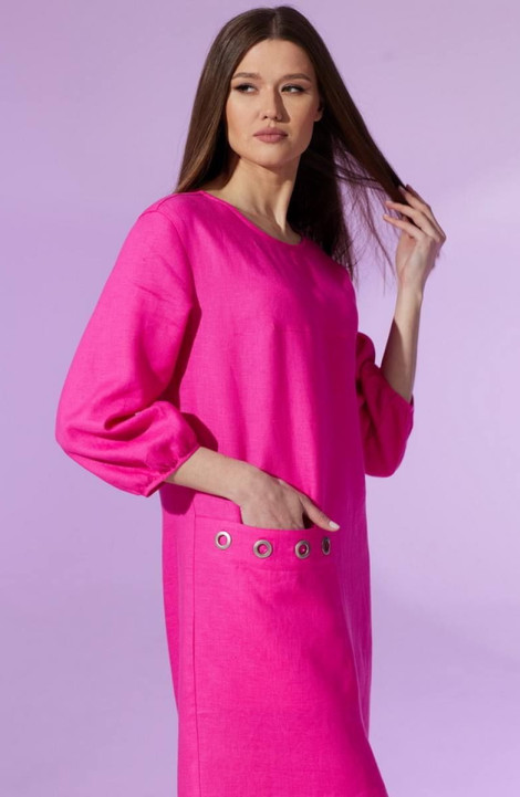 Льняное платье Faufilure С1445 розовый