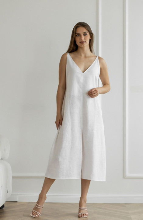 Льняное платье Atelero 1076 белый