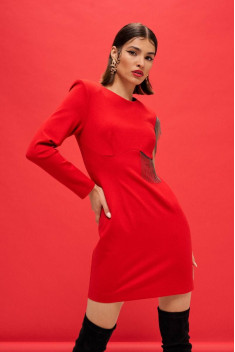Трикотажное платье VIZANTI 9383 красный