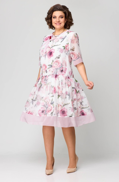 Платье Solomeya Lux 969 бело-розовый