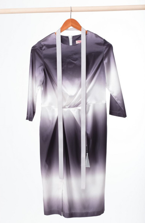 Платье Anelli 785 серо-белый