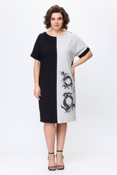 Платье LadisLine 1495 натуральный+черный