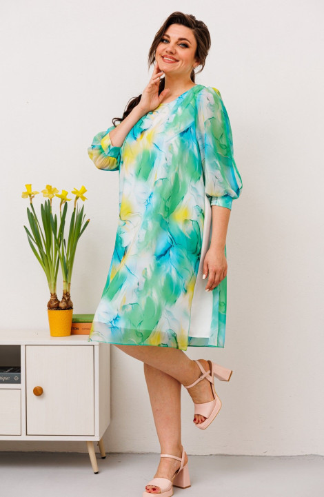 Платье Romanovich Style 1-2628 салат/жёлтый
