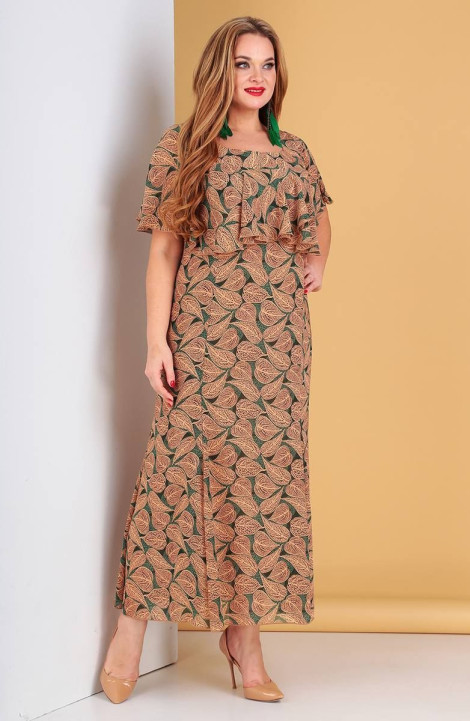 Шифоновое платье Liona Style 485 зеленый