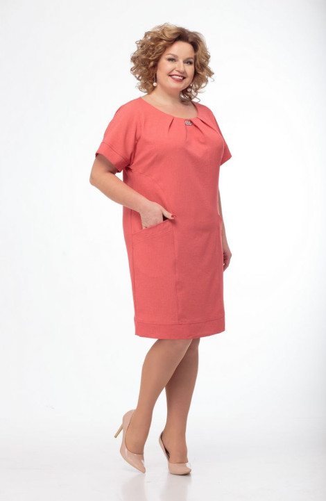 Хлопковое платье Anelli 301 красный