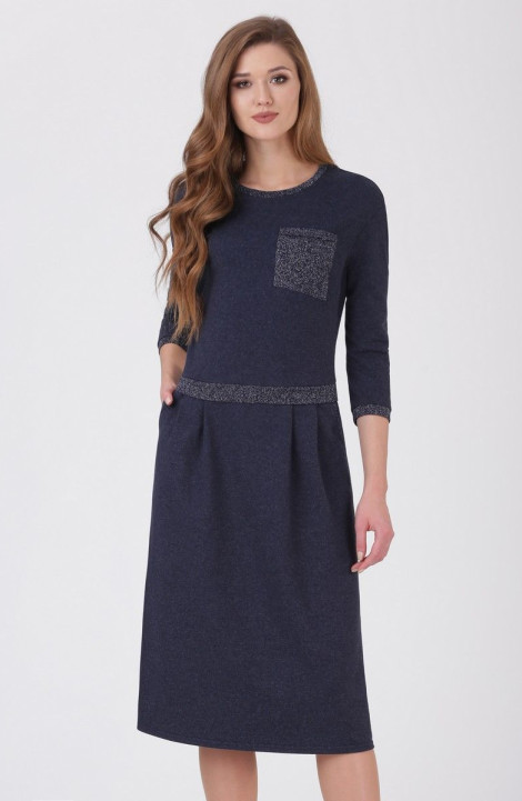 Трикотажное платье Линия Л Б-1692 темно-синий