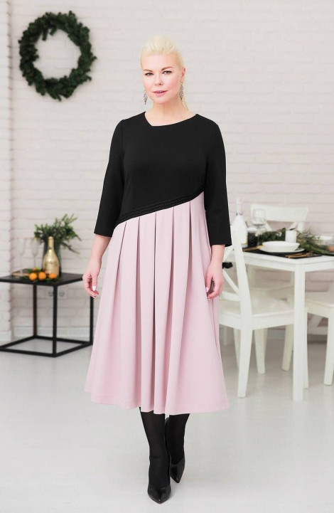 Трикотажное платье ASV 2467 черно-розовый