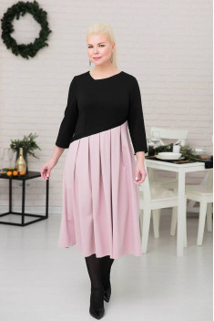 Трикотажное платье ASV 2467 черно-розовый