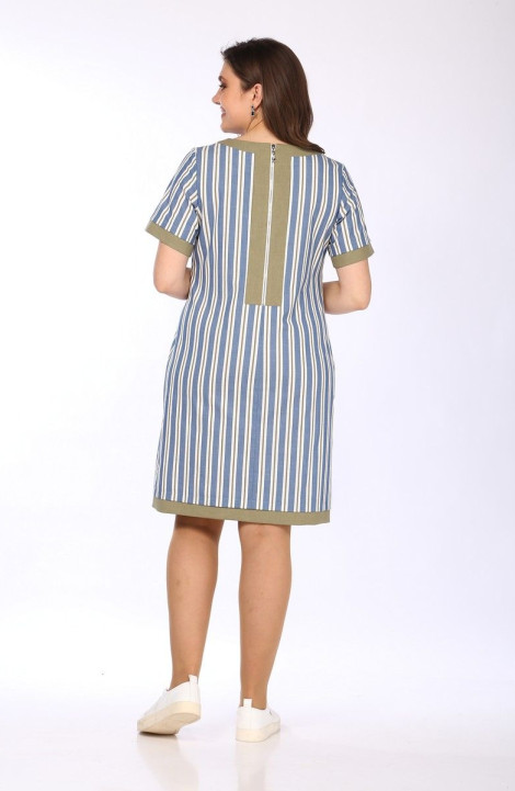 женские платья Lady Style Classic 1427/9 синий_хаки-полосы