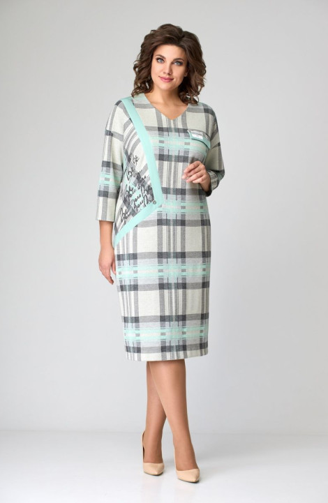 Трикотажное платье Мишель стиль 1096 мятно-серый