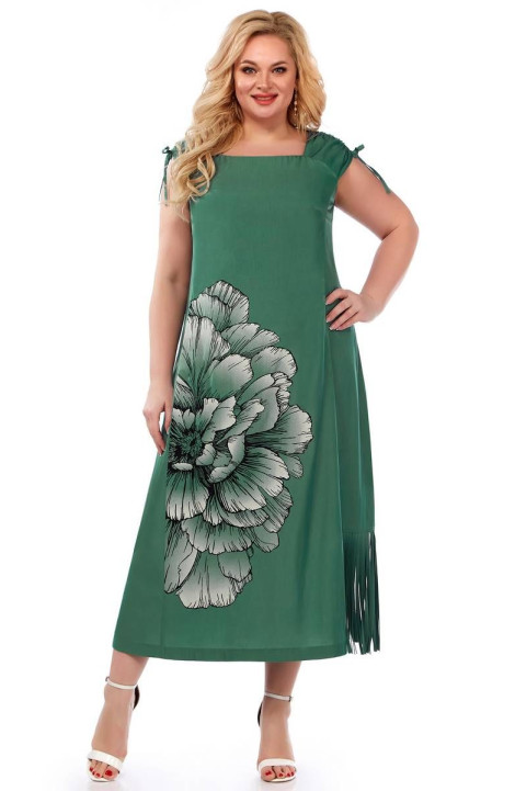 Льняное платье LaKona 11520 морская_зелень