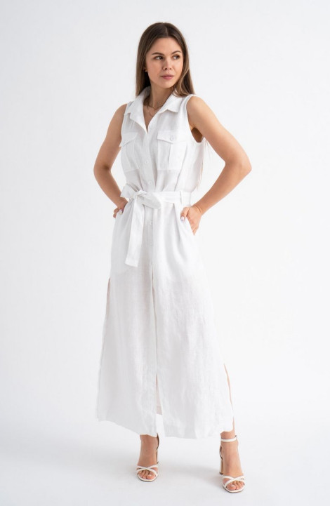 Льняное платье Mirolia 1165 белый