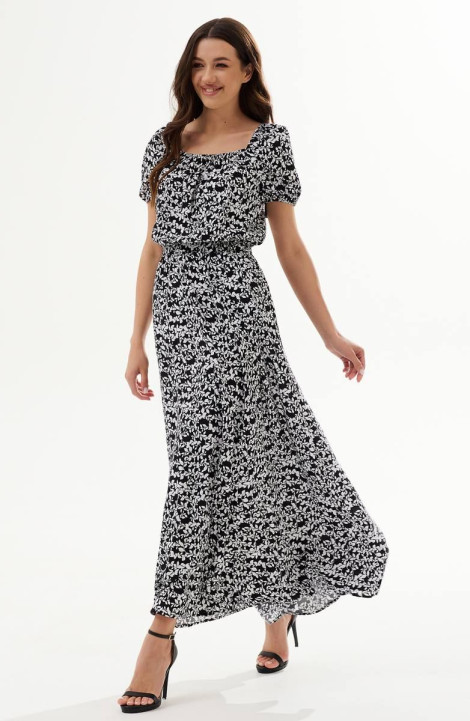 Хлопковое платье LaKona 11522 черно-белый