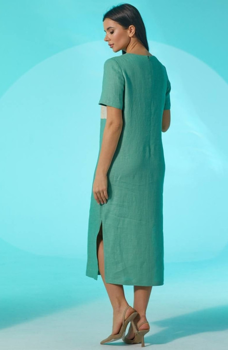 Льняное платье Faufilure С1453 зеленый