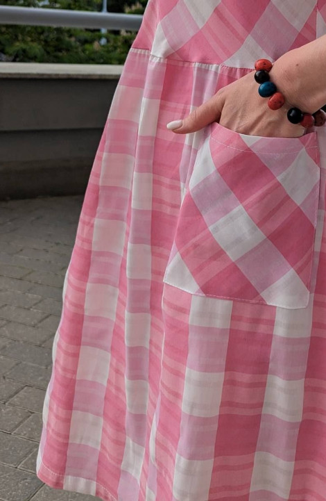 Хлопковое платье Patriciа 03-5365 розовый,белый