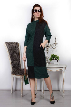 Трикотажное платье Patriciа NY15269 зеленый,черный