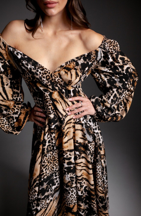 Платье Krasa М244-23 тигровый_леопард