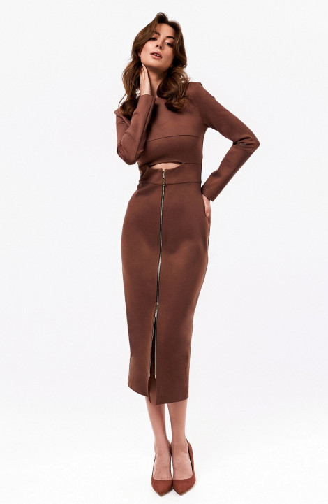 Трикотажное платье KaVaRi 1065.2 коричневый
